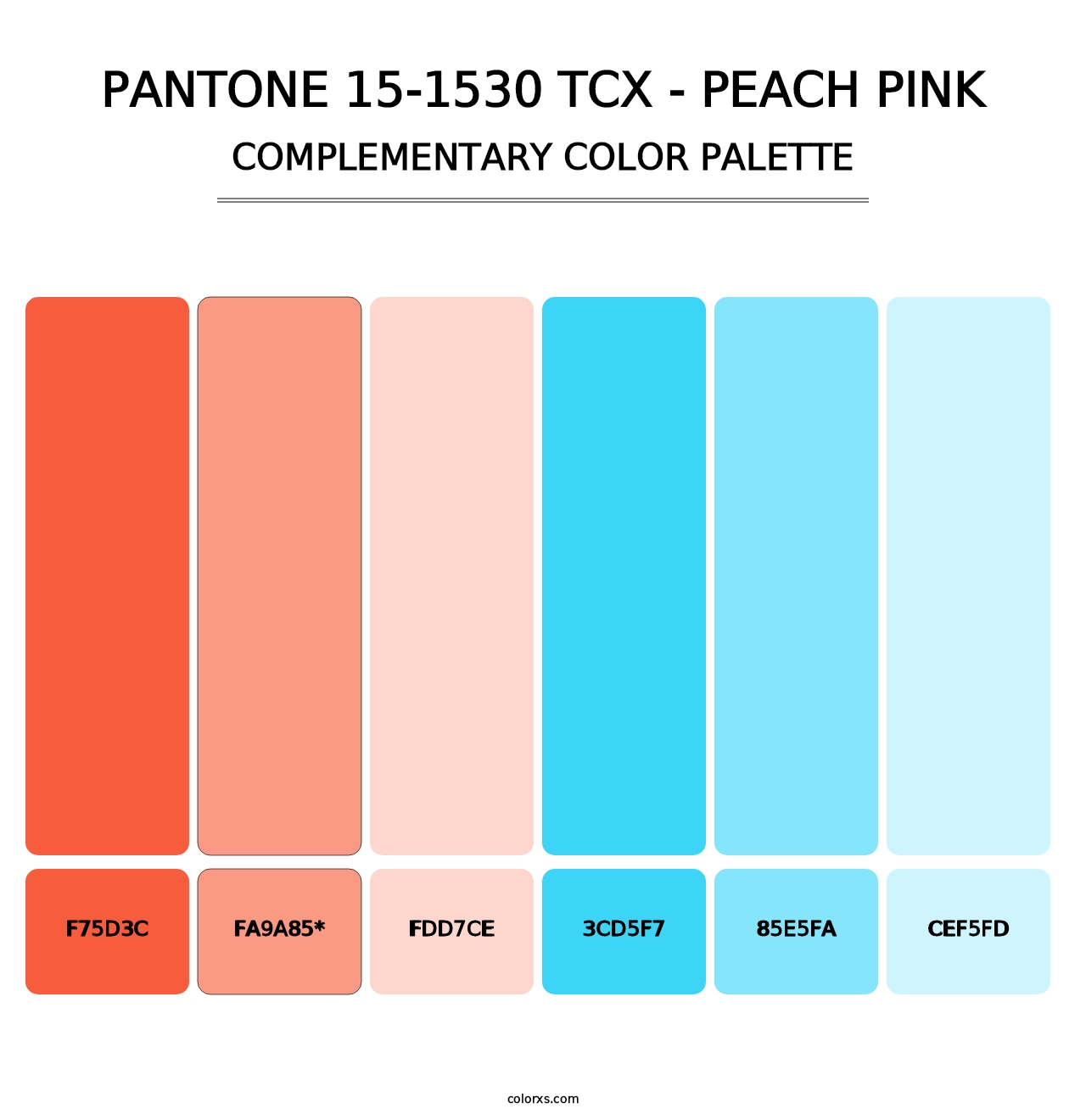 PANTONE 15-1530 TCX - Peach Pink - Complementary Color Palette