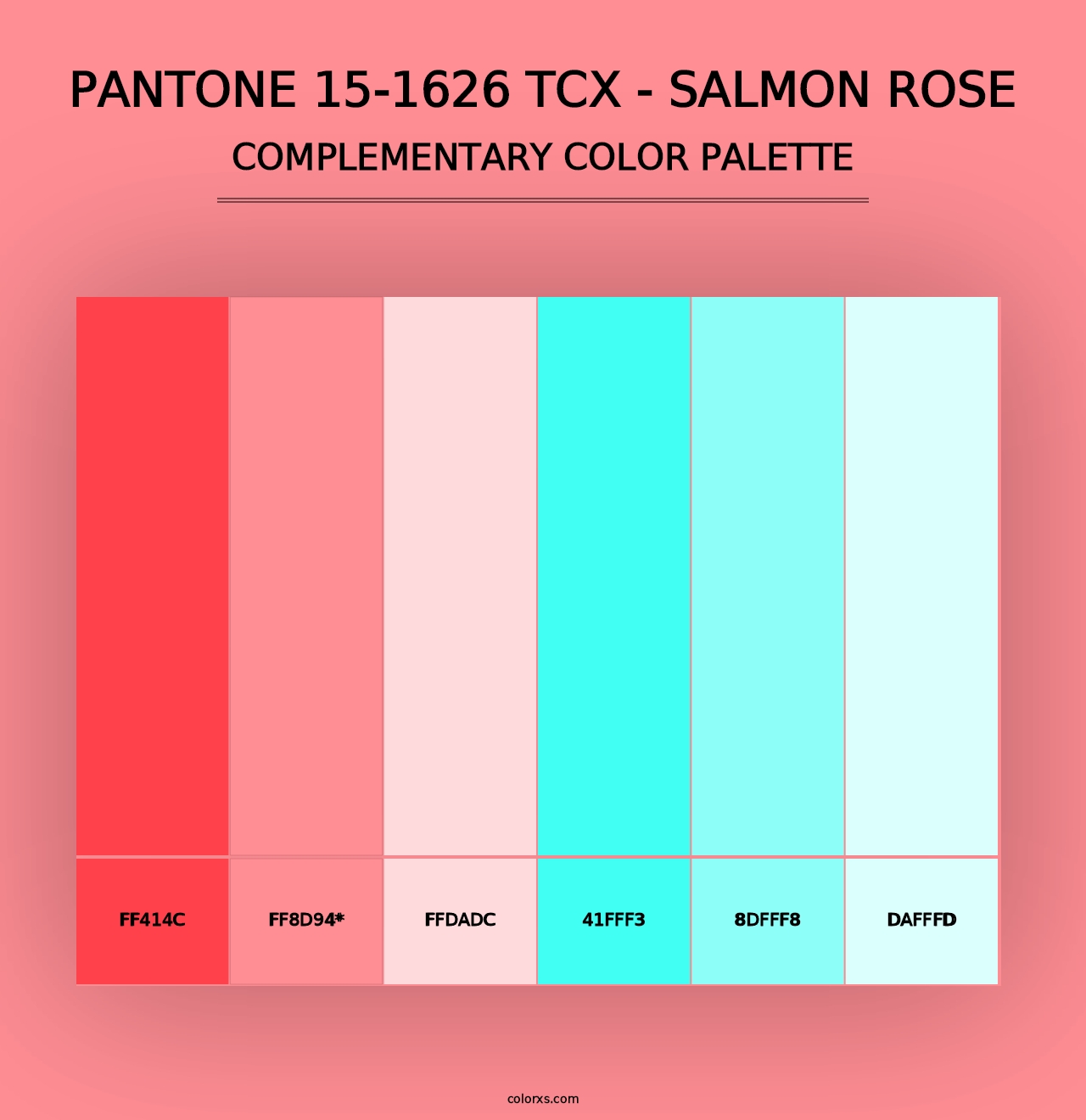 PANTONE 15-1626 TCX - Salmon Rose - Complementary Color Palette