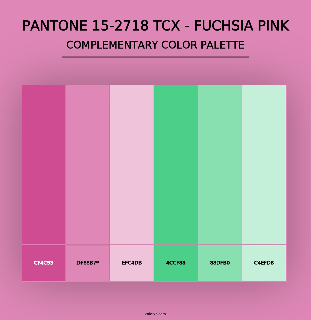 PANTONE 15-2718 TCX - Fuchsia Pink - Complementary Color Palette