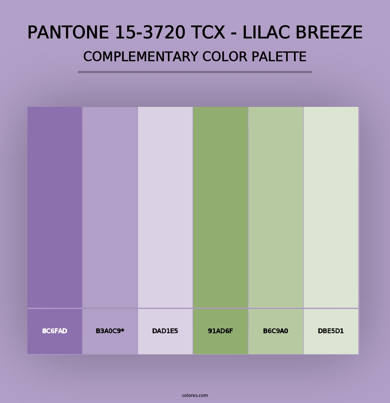 PANTONE 15-3720 TCX - Lilac Breeze - Complementary Color Palette