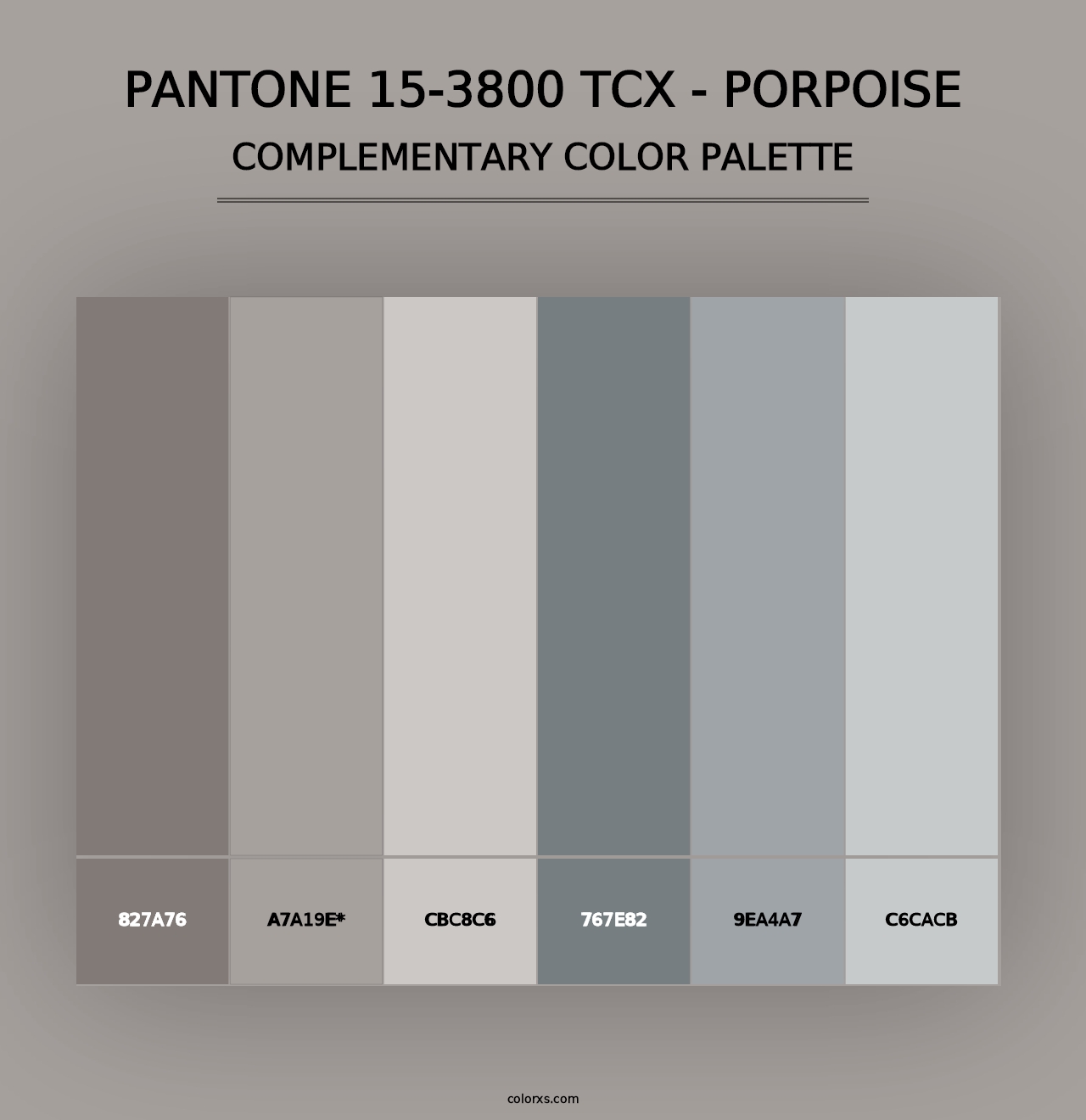 PANTONE 15-3800 TCX - Porpoise - Complementary Color Palette