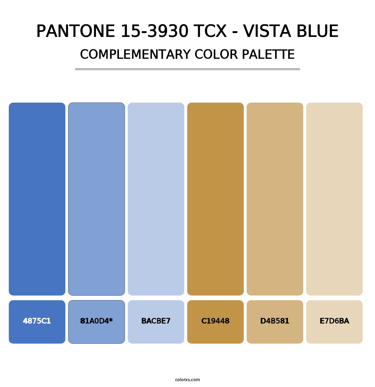 PANTONE 15-3930 TCX - Vista Blue - Complementary Color Palette