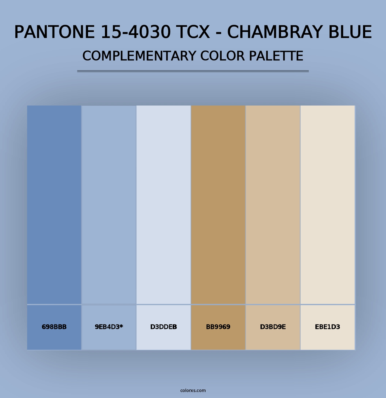 PANTONE 15-4030 TCX - Chambray Blue - Complementary Color Palette