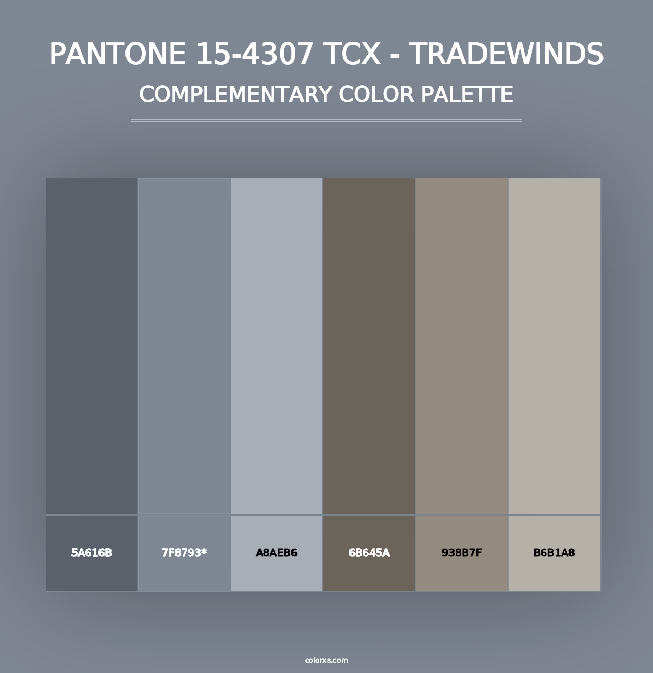 PANTONE 15-4307 TCX - Tradewinds - Complementary Color Palette