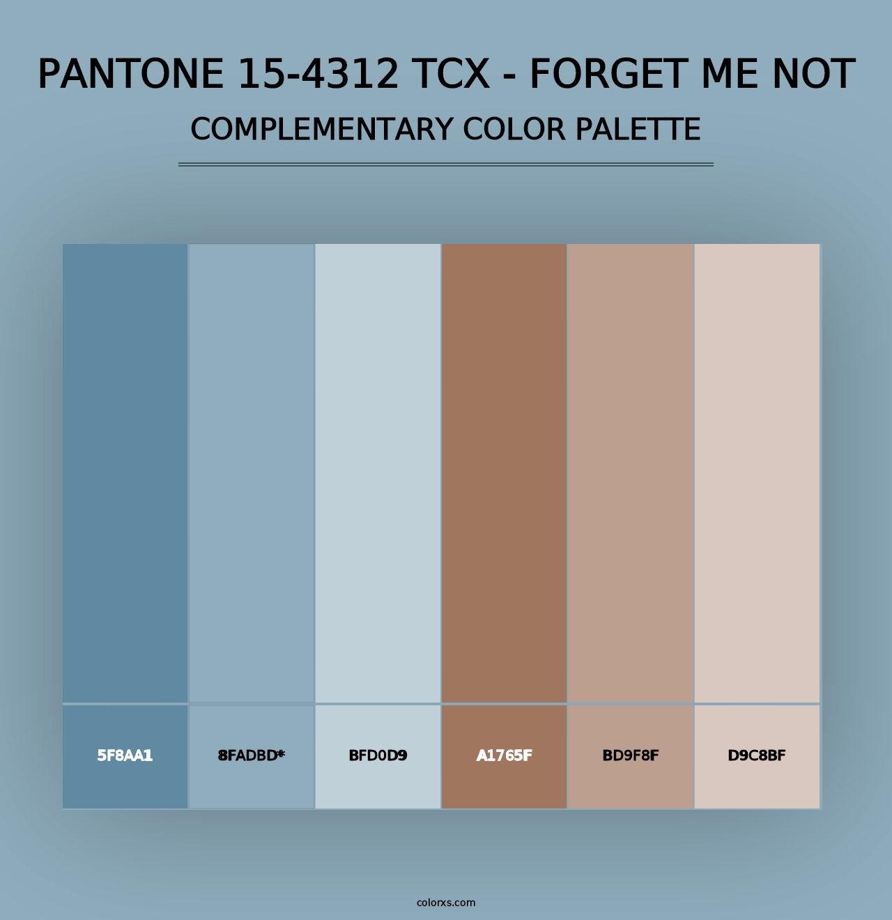 PANTONE 15-4312 TCX - Forget Me Not - Complementary Color Palette