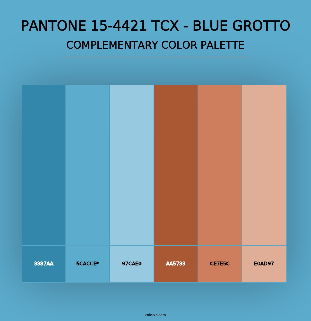 PANTONE 15-4421 TCX - Blue Grotto - Complementary Color Palette