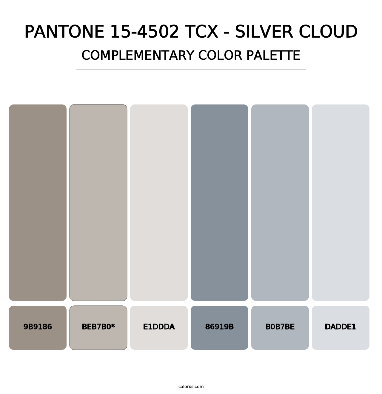 PANTONE 15-4502 TCX - Silver Cloud - Complementary Color Palette