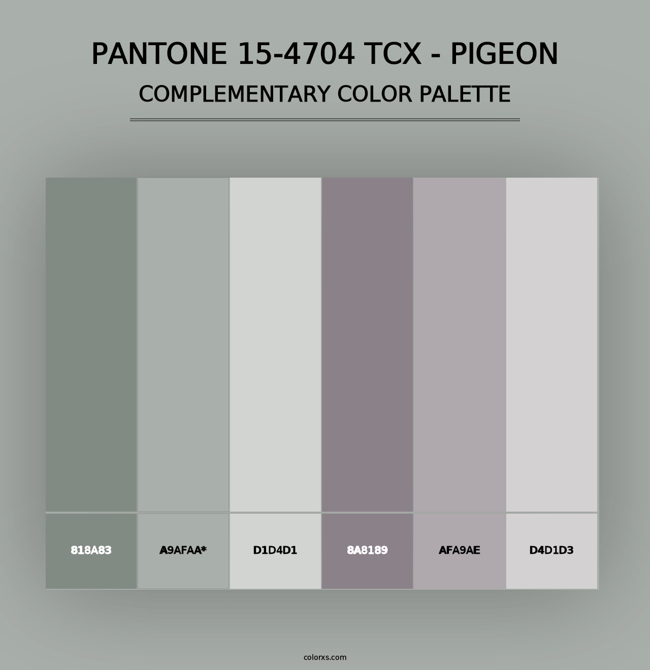 PANTONE 15-4704 TCX - Pigeon - Complementary Color Palette