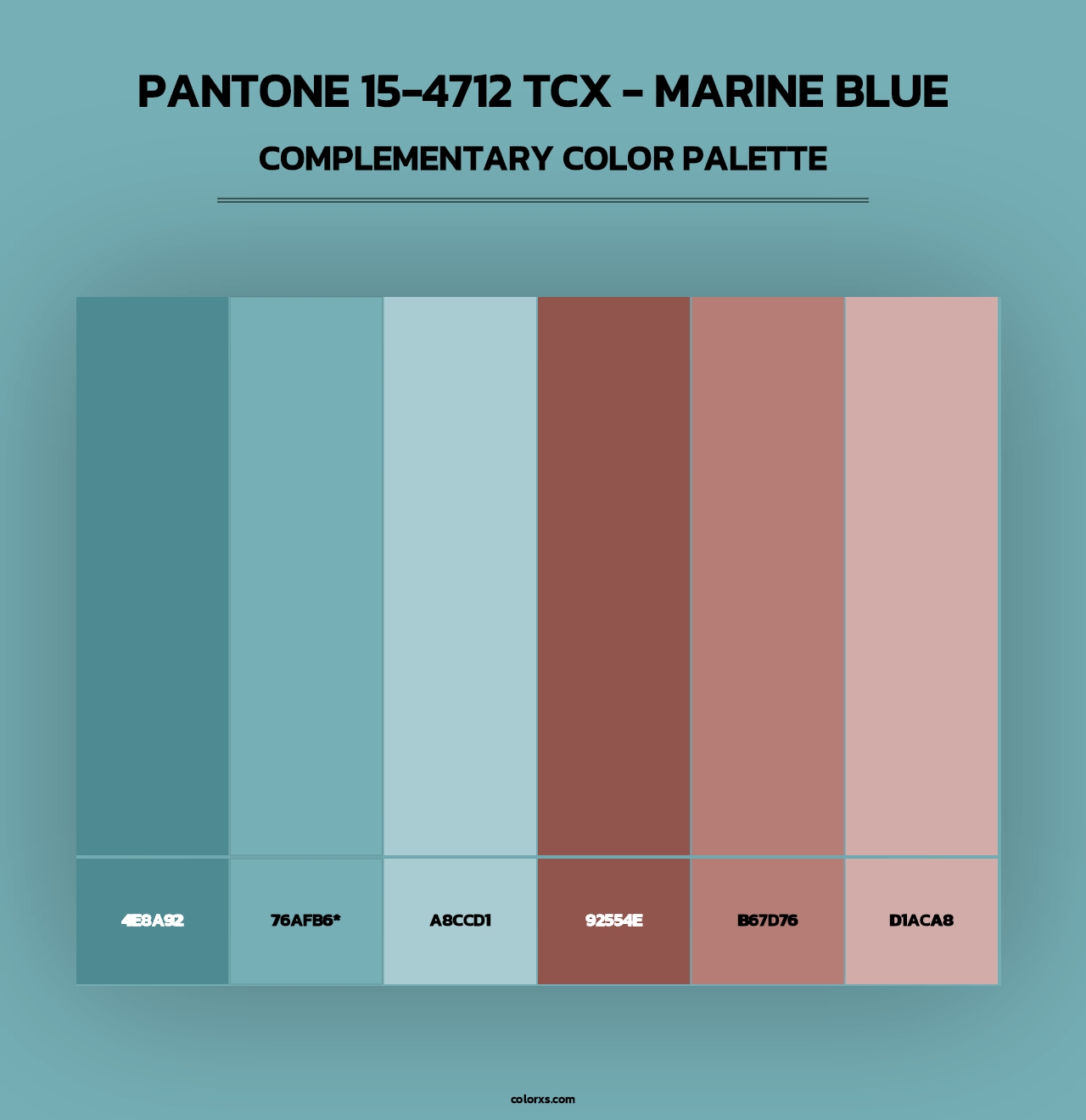 PANTONE 15-4712 TCX - Marine Blue - Complementary Color Palette