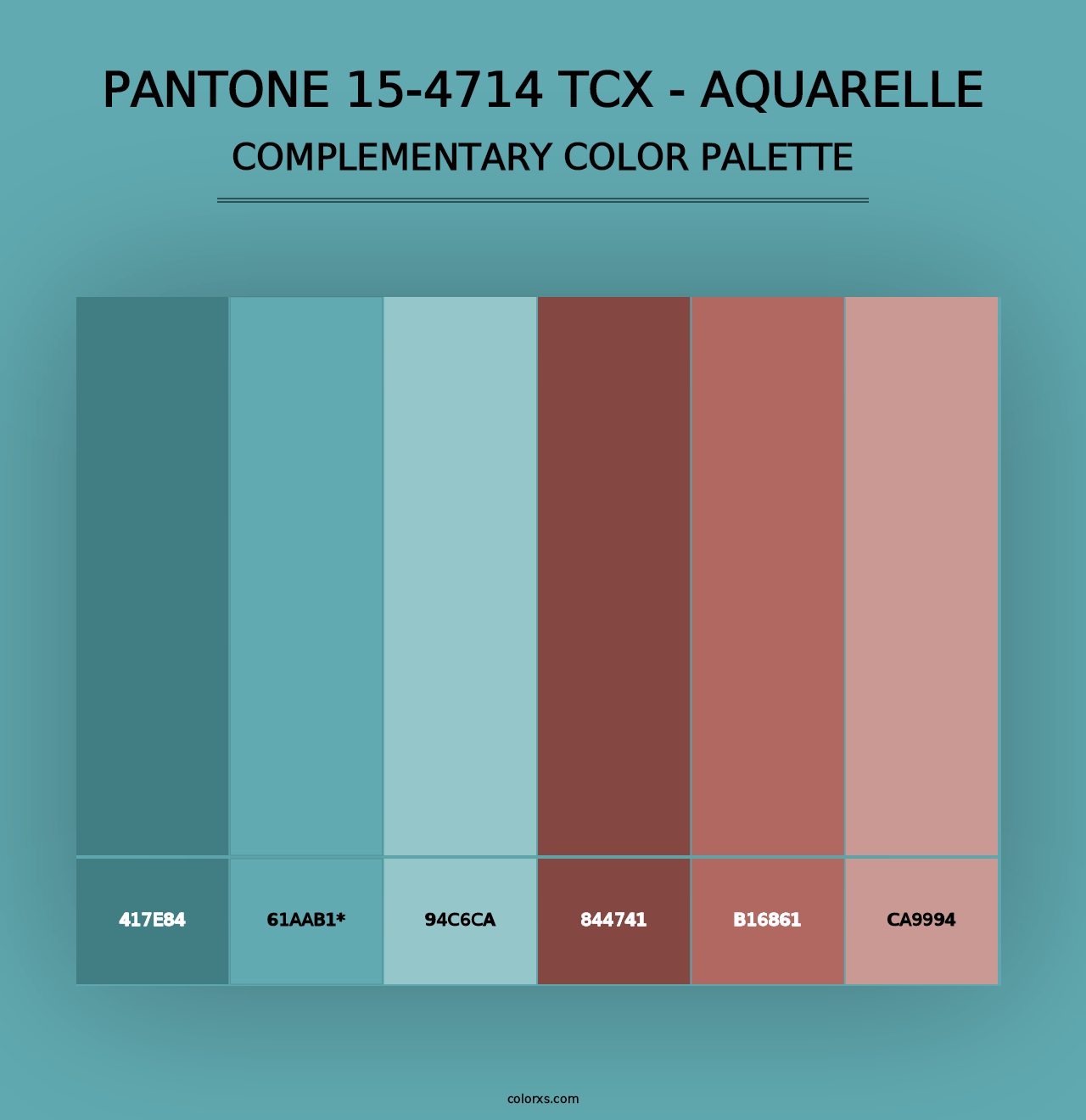 PANTONE 15-4714 TCX - Aquarelle - Complementary Color Palette