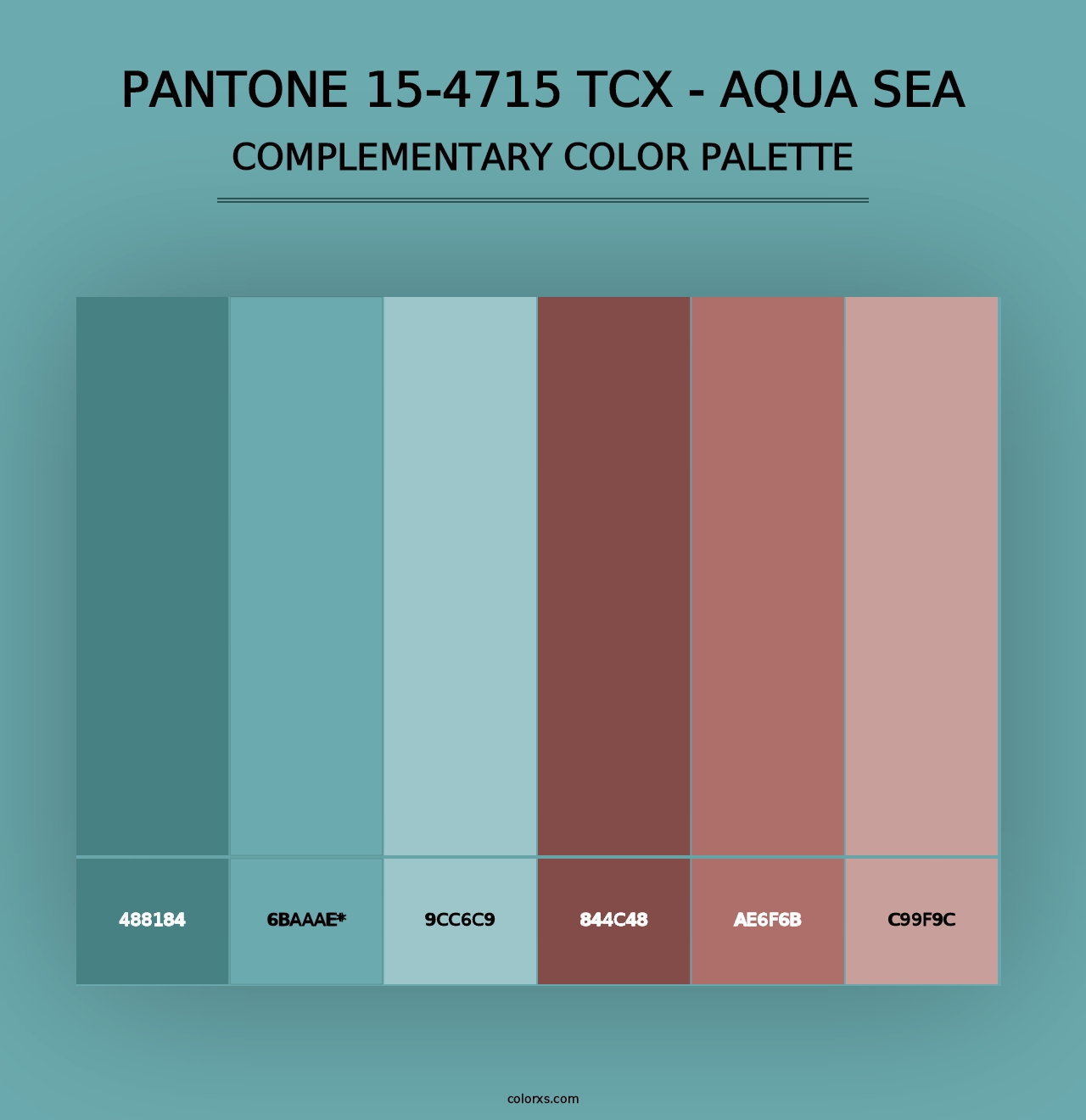 PANTONE 15-4715 TCX - Aqua Sea - Complementary Color Palette