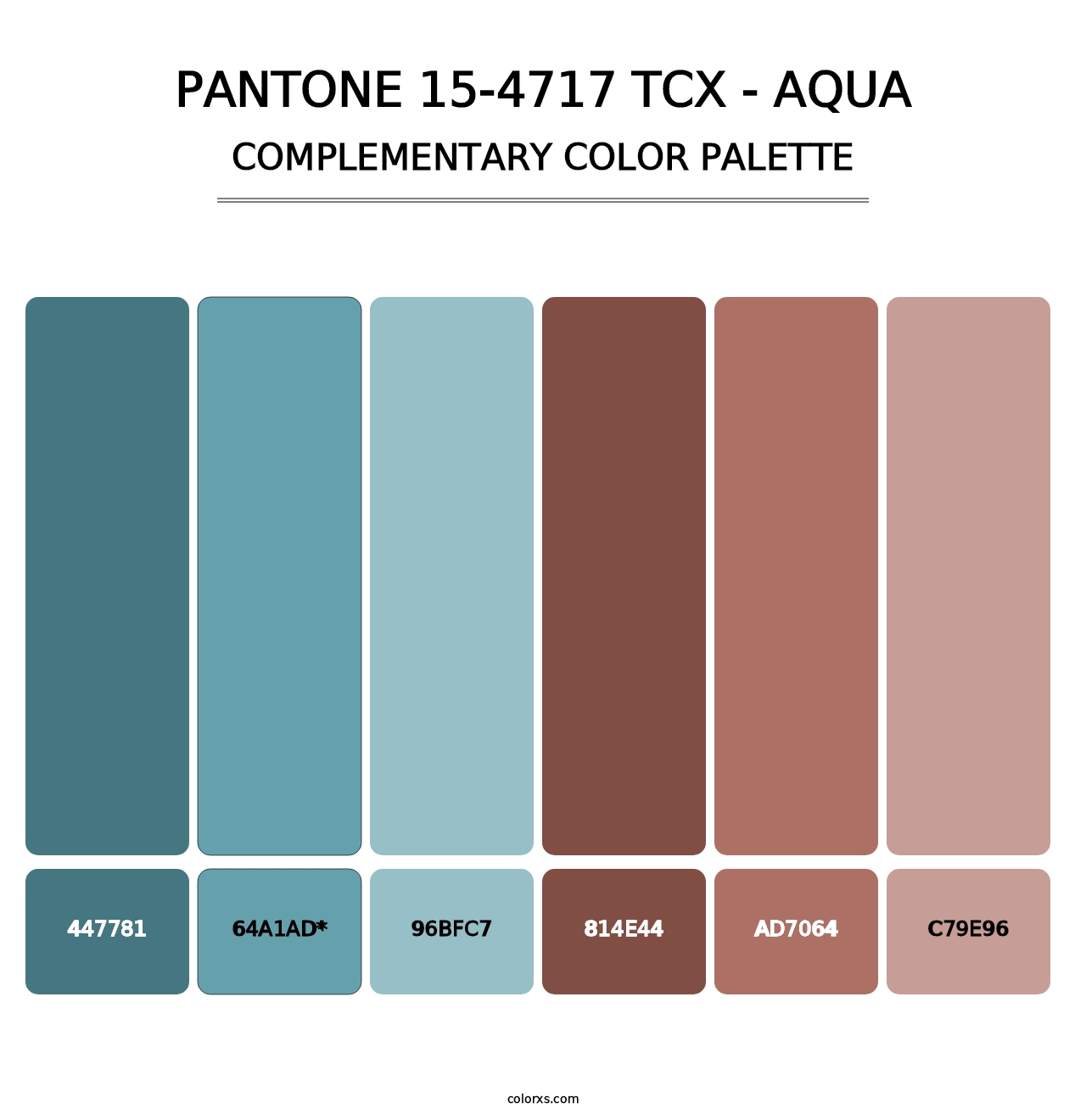 PANTONE 15-4717 TCX - Aqua - Complementary Color Palette