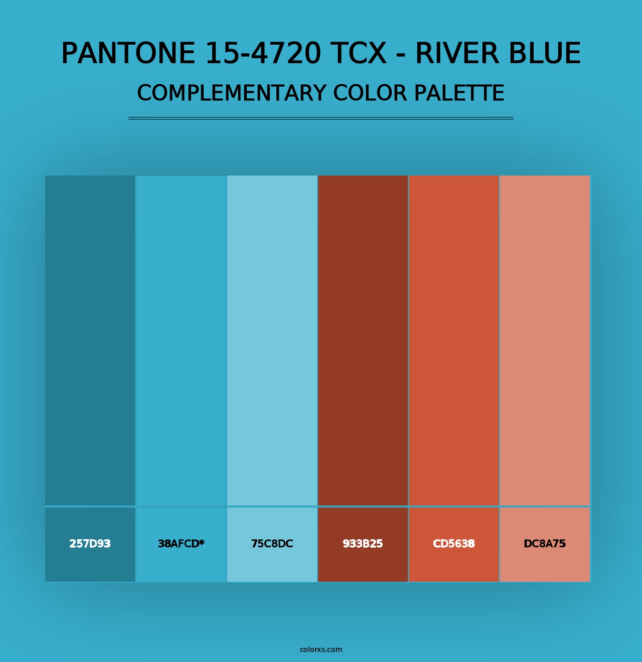 PANTONE 15-4720 TCX - River Blue - Complementary Color Palette