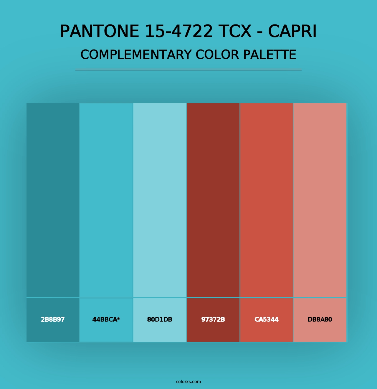 PANTONE 15-4722 TCX - Capri - Complementary Color Palette