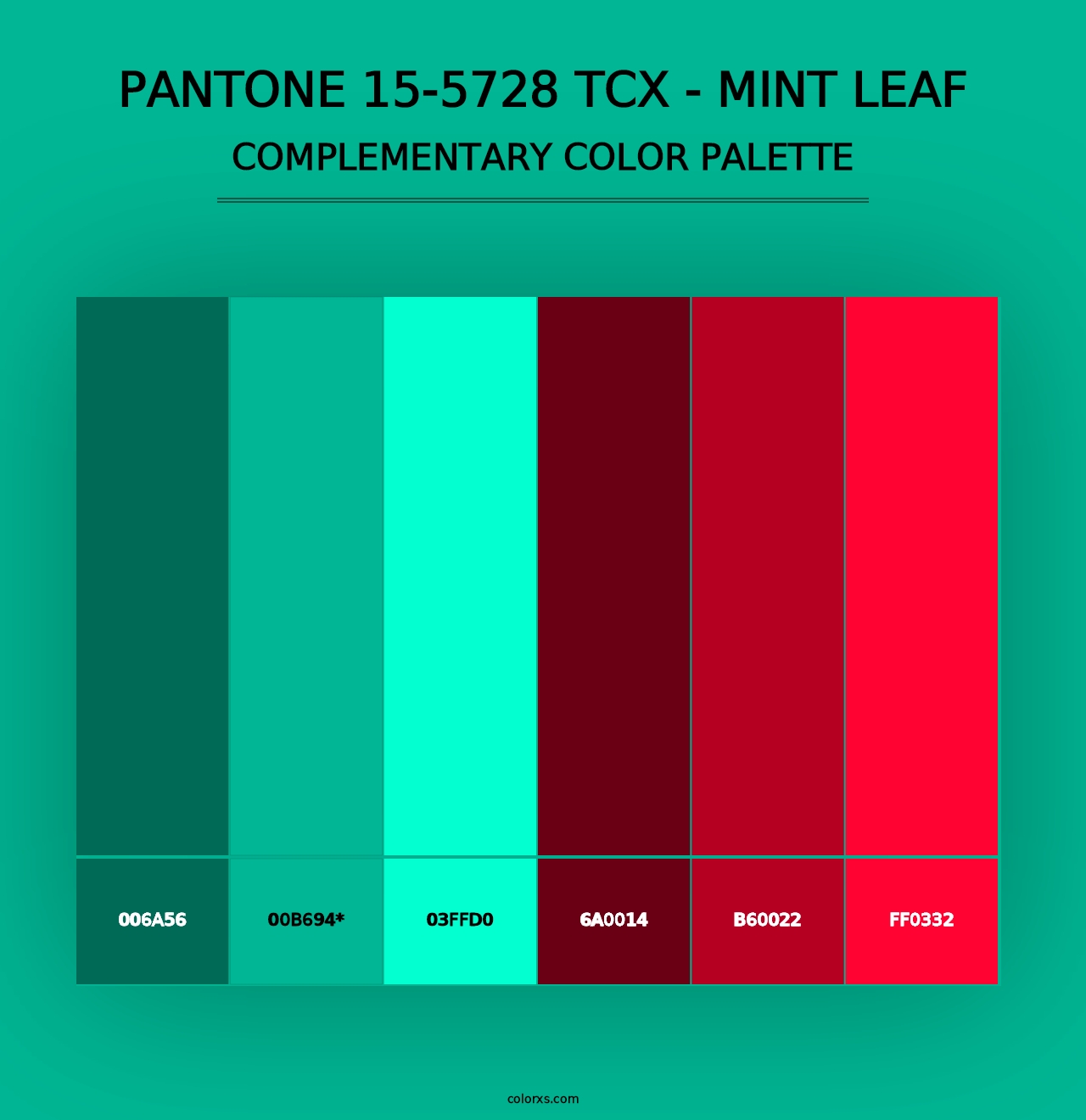 PANTONE 15-5728 TCX - Mint Leaf - Complementary Color Palette