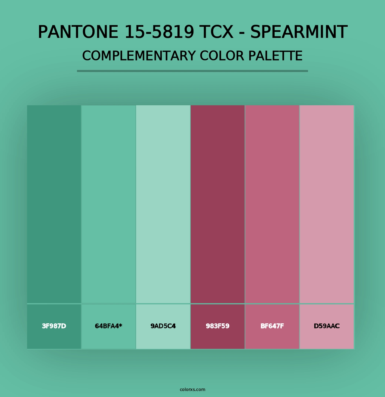 PANTONE 15-5819 TCX - Spearmint - Complementary Color Palette