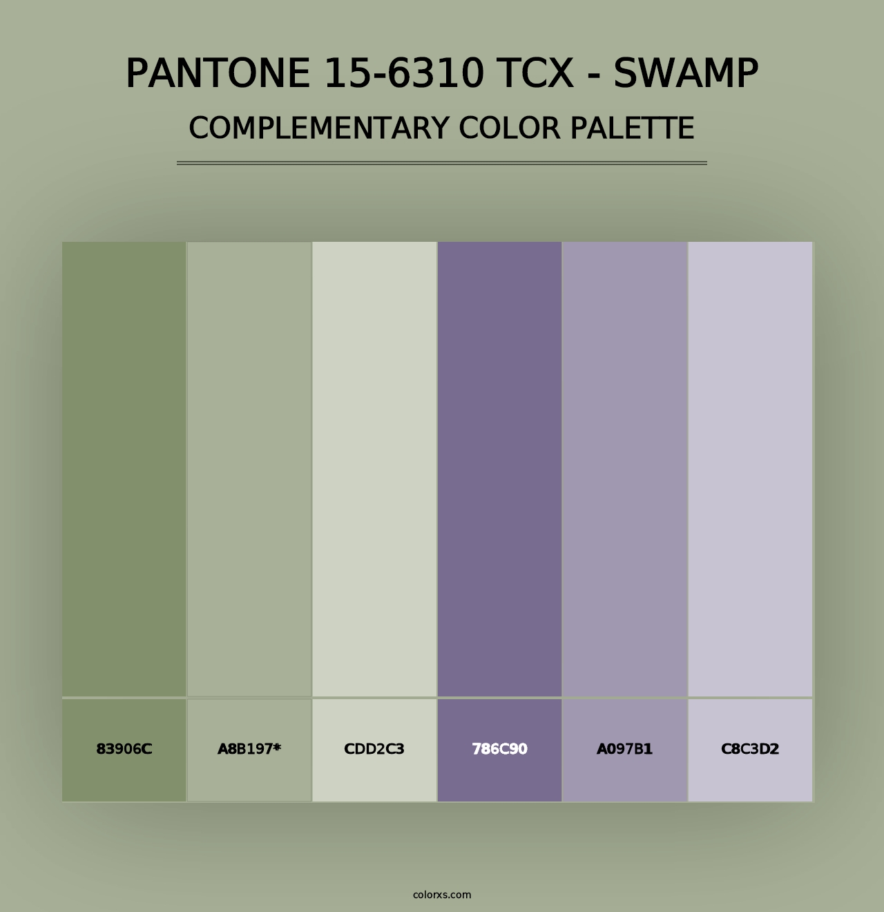 PANTONE 15-6310 TCX - Swamp - Complementary Color Palette