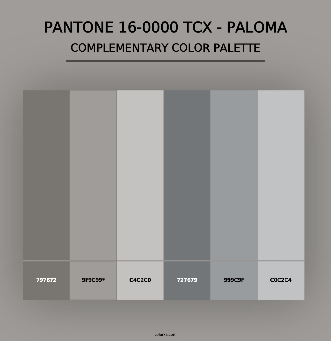 PANTONE 16-0000 TCX - Paloma - Complementary Color Palette