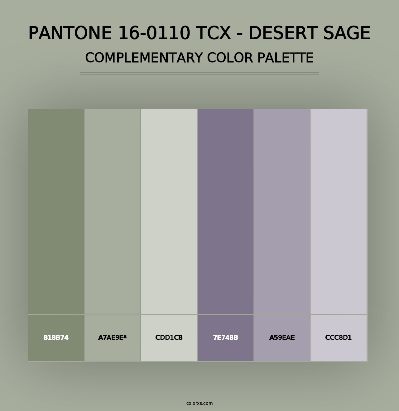 PANTONE 16-0110 TCX - Desert Sage - Complementary Color Palette