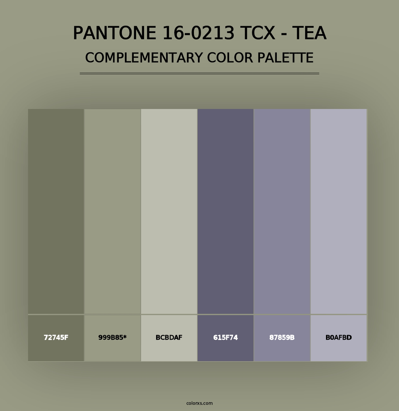 PANTONE 16-0213 TCX - Tea - Complementary Color Palette