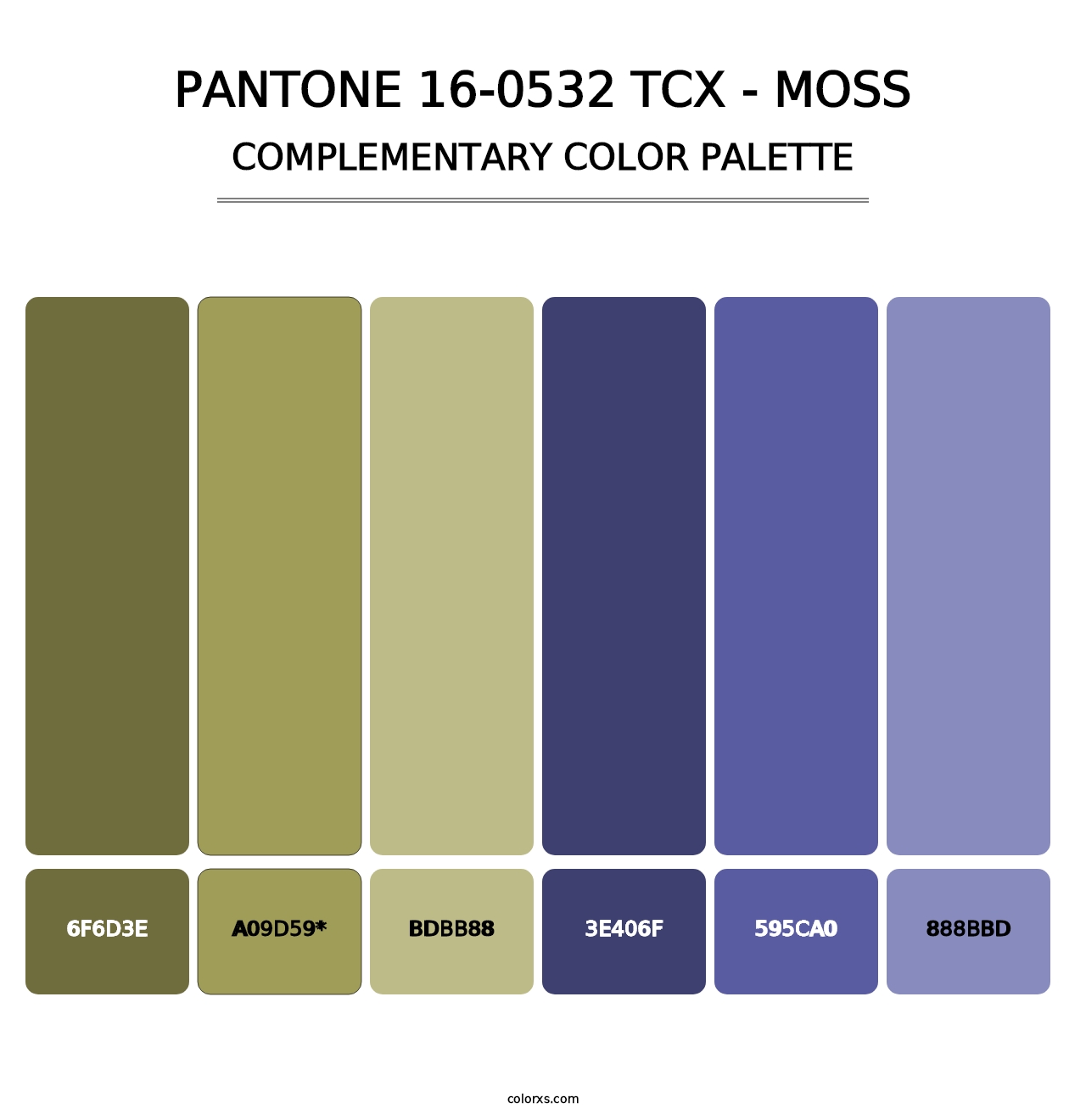 PANTONE 16-0532 TCX - Moss - Complementary Color Palette