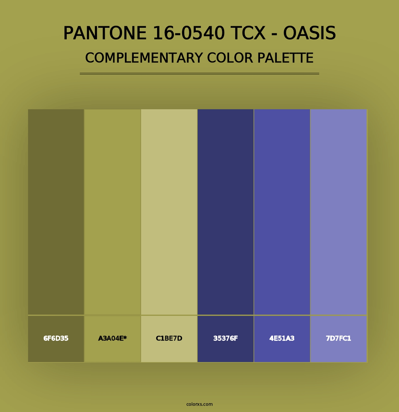 PANTONE 16-0540 TCX - Oasis - Complementary Color Palette