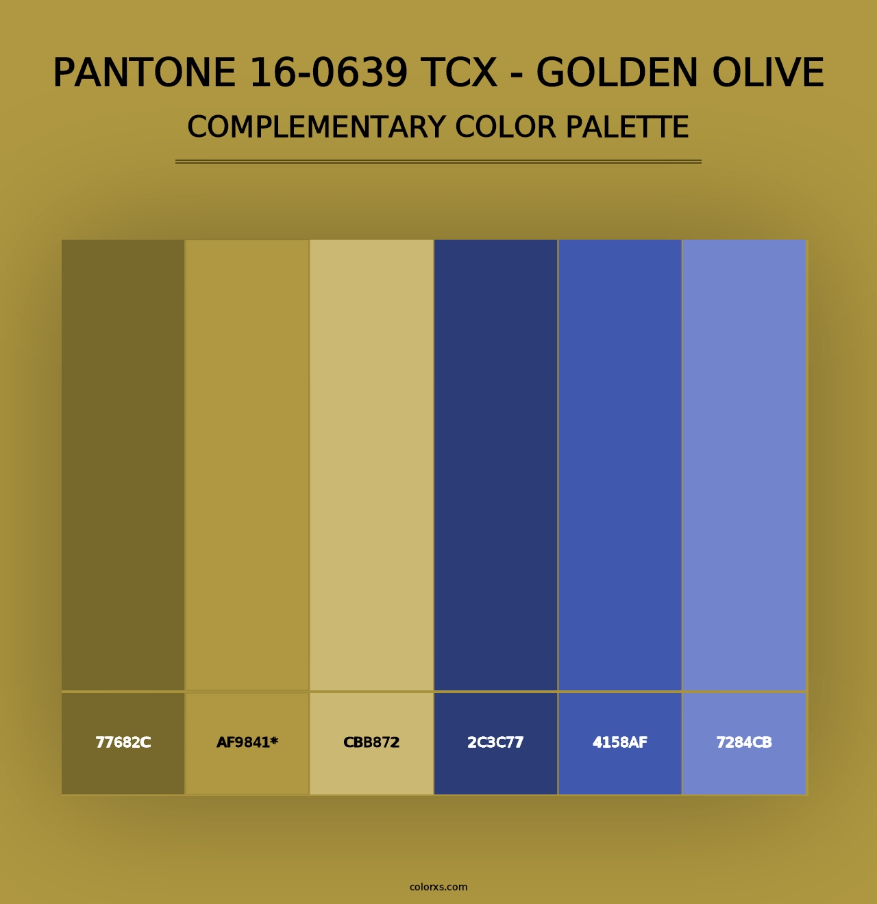 PANTONE 16-0639 TCX - Golden Olive - Complementary Color Palette