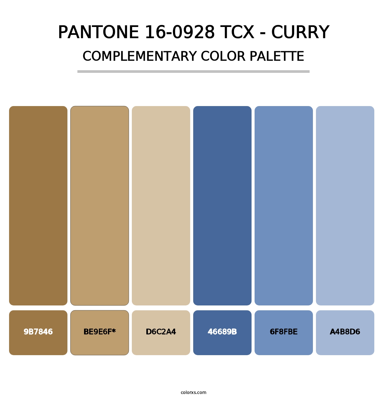 PANTONE 16-0928 TCX - Curry - Complementary Color Palette