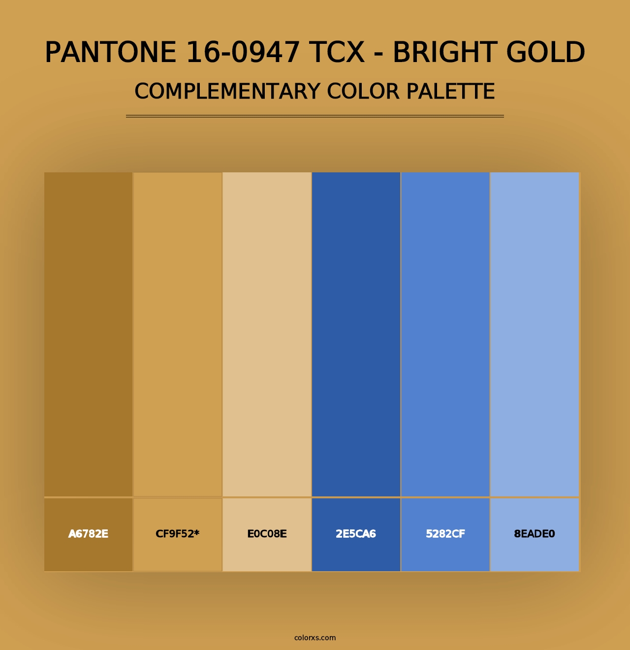 PANTONE 16-0947 TCX - Bright Gold - Complementary Color Palette