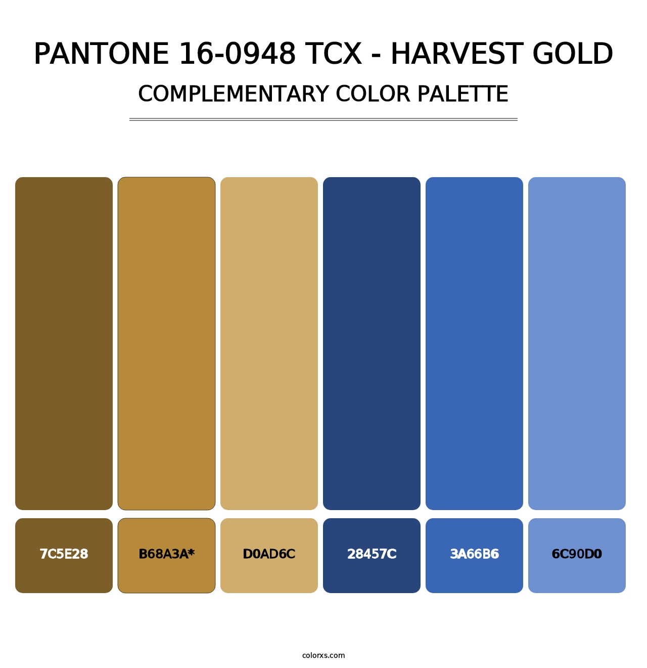 PANTONE 16-0948 TCX - Harvest Gold - Complementary Color Palette