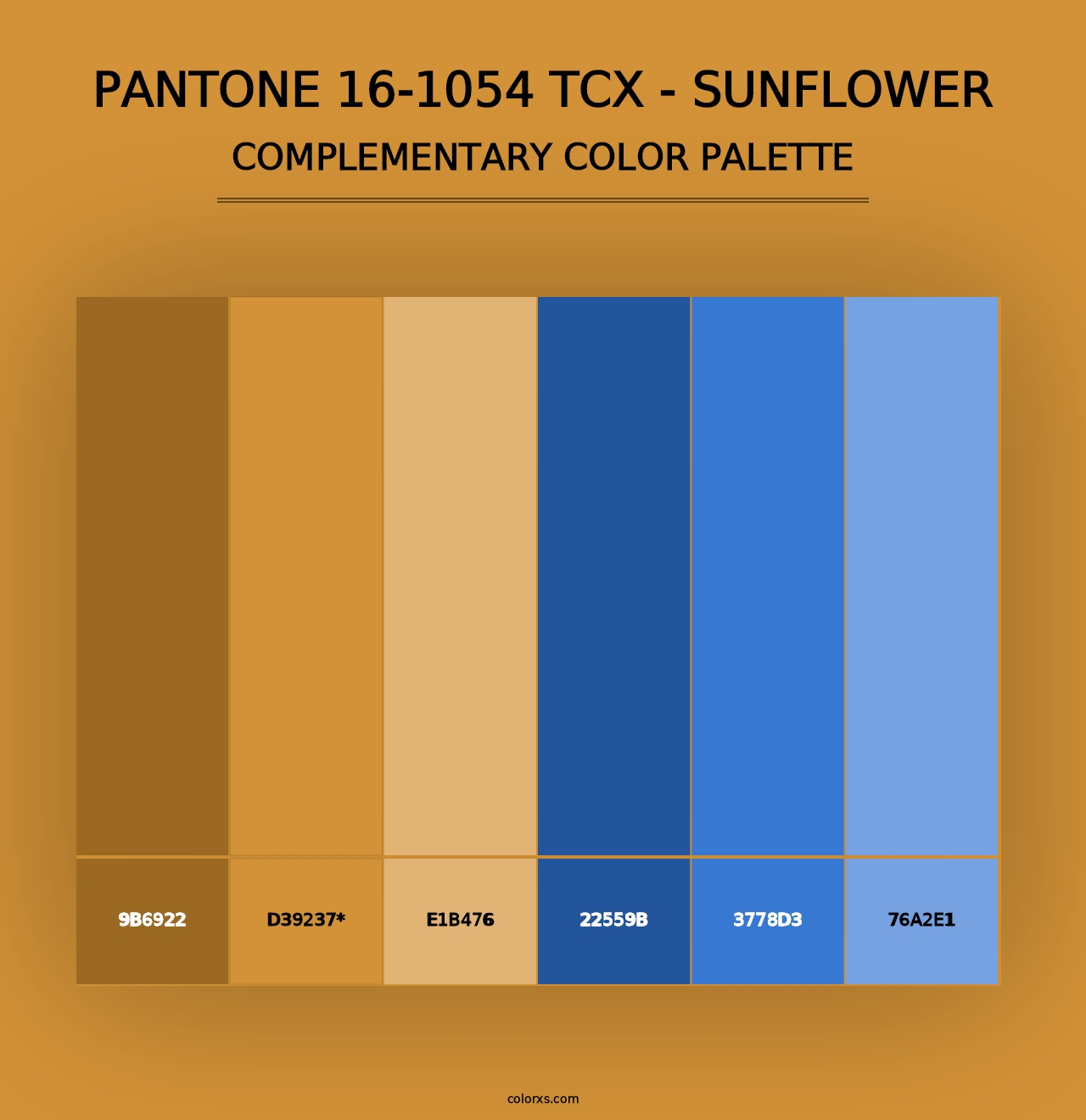 PANTONE 16-1054 TCX - Sunflower - Complementary Color Palette