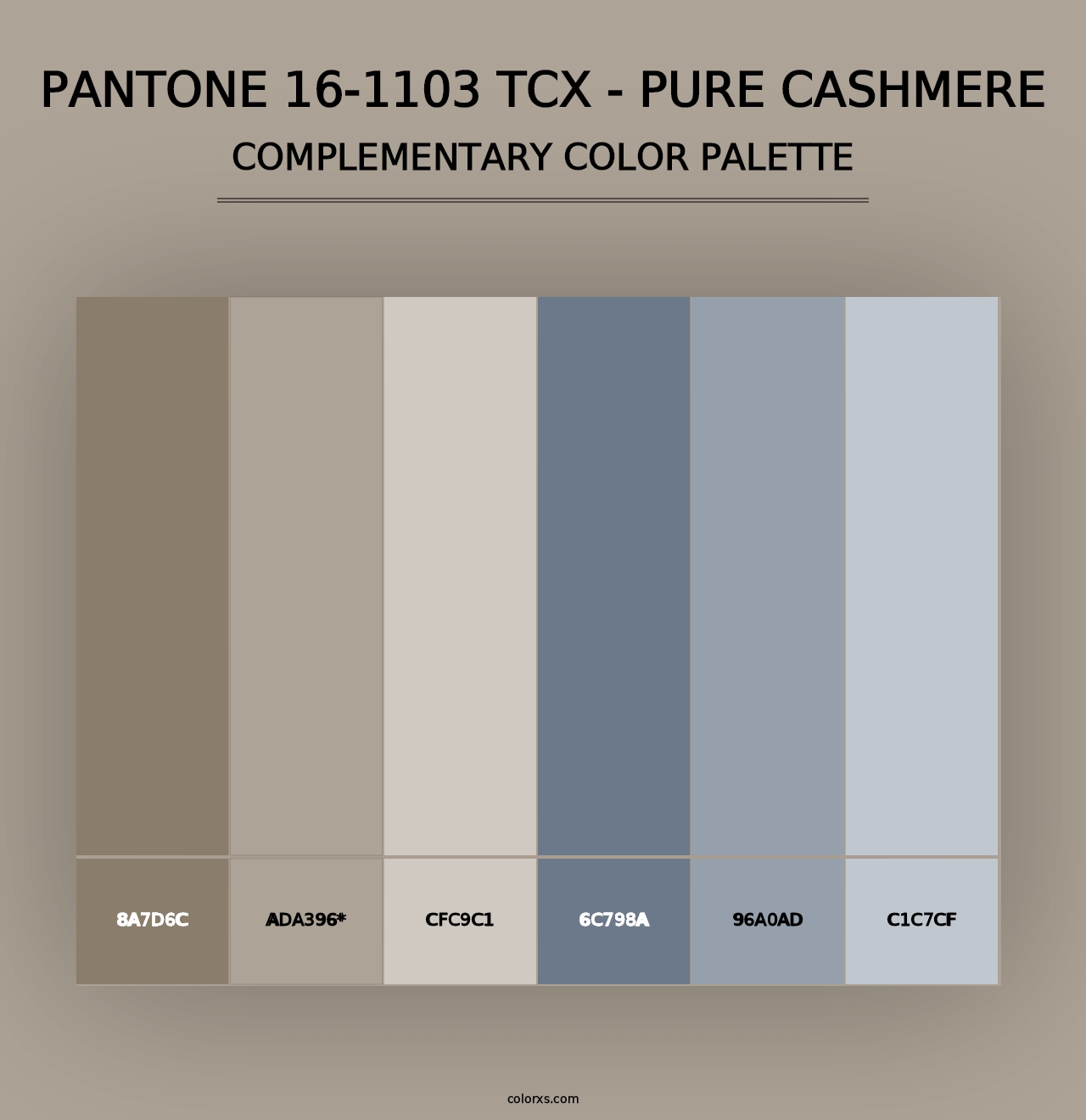 PANTONE 16-1103 TCX - Pure Cashmere - Complementary Color Palette