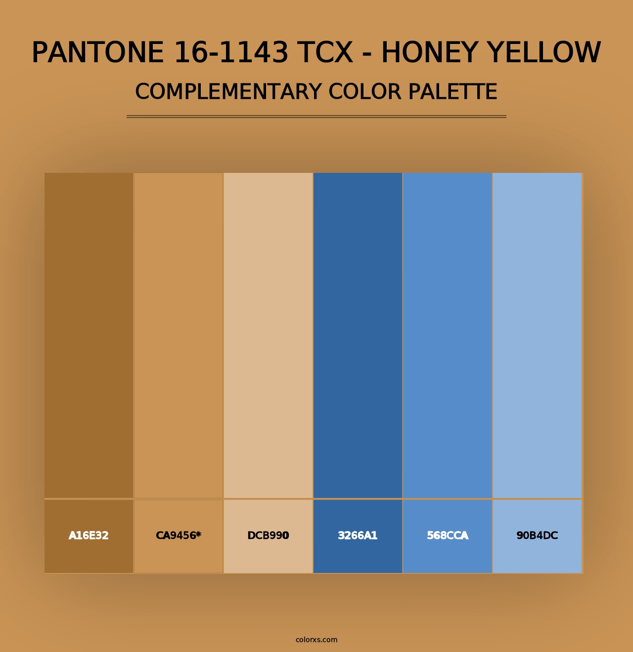 PANTONE 16-1143 TCX - Honey Yellow - Complementary Color Palette