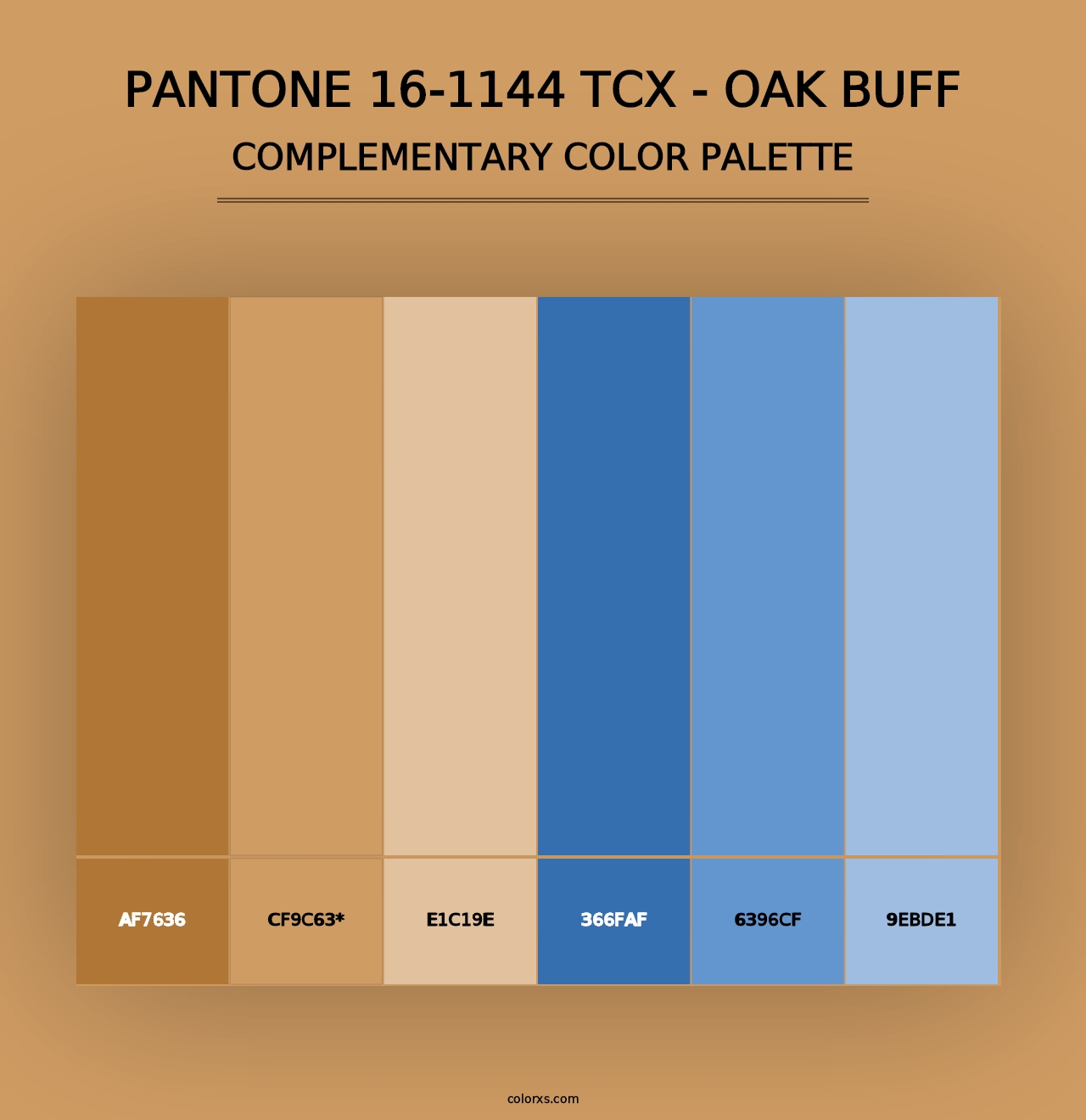 PANTONE 16-1144 TCX - Oak Buff - Complementary Color Palette