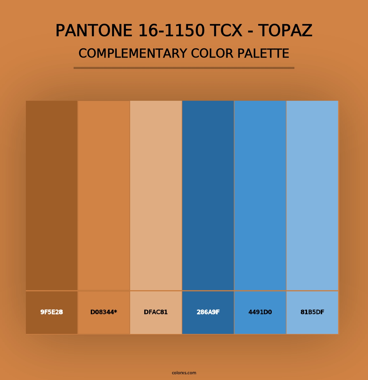 PANTONE 16-1150 TCX - Topaz - Complementary Color Palette