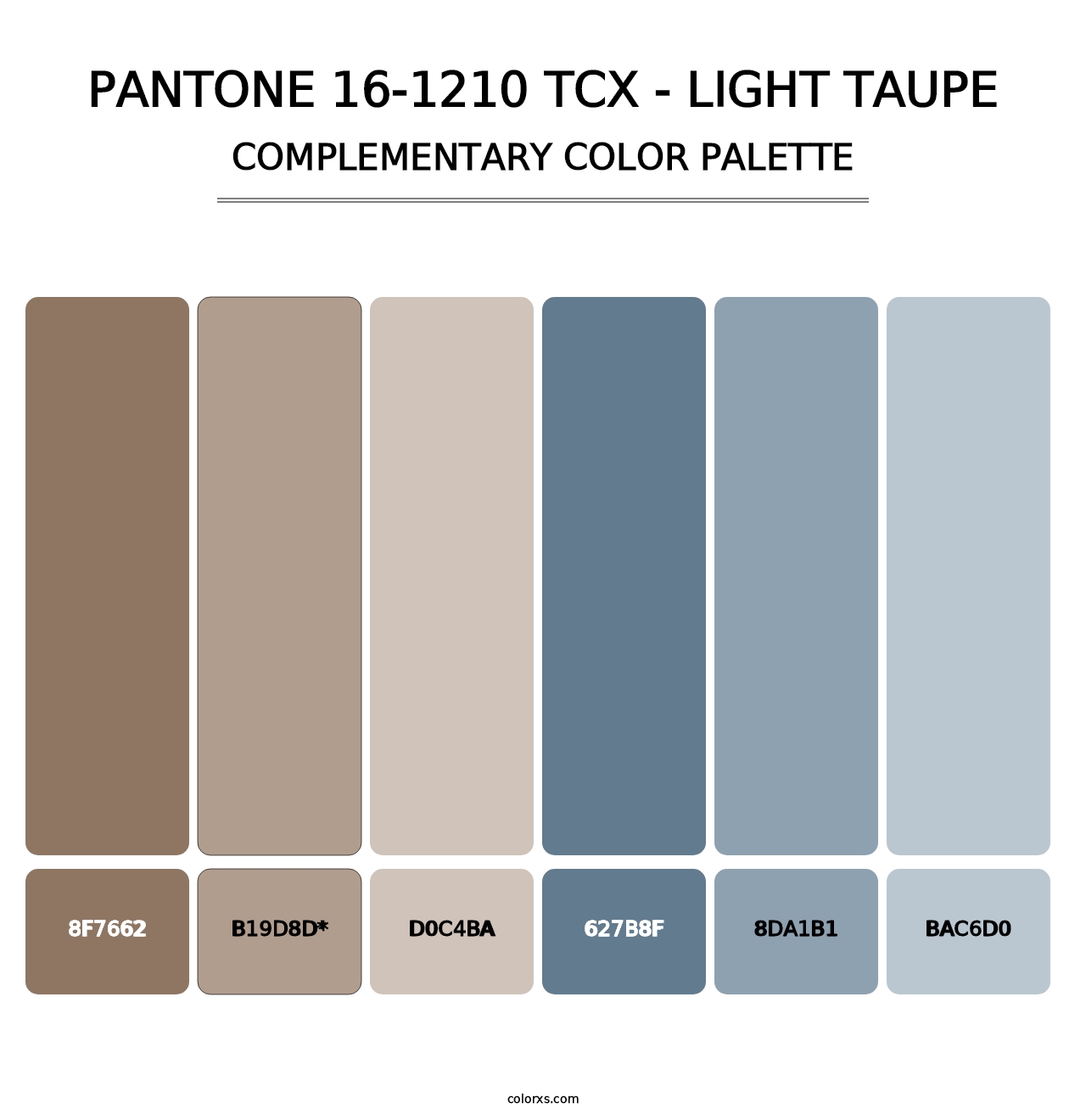 PANTONE 16-1210 TCX - Light Taupe - Complementary Color Palette