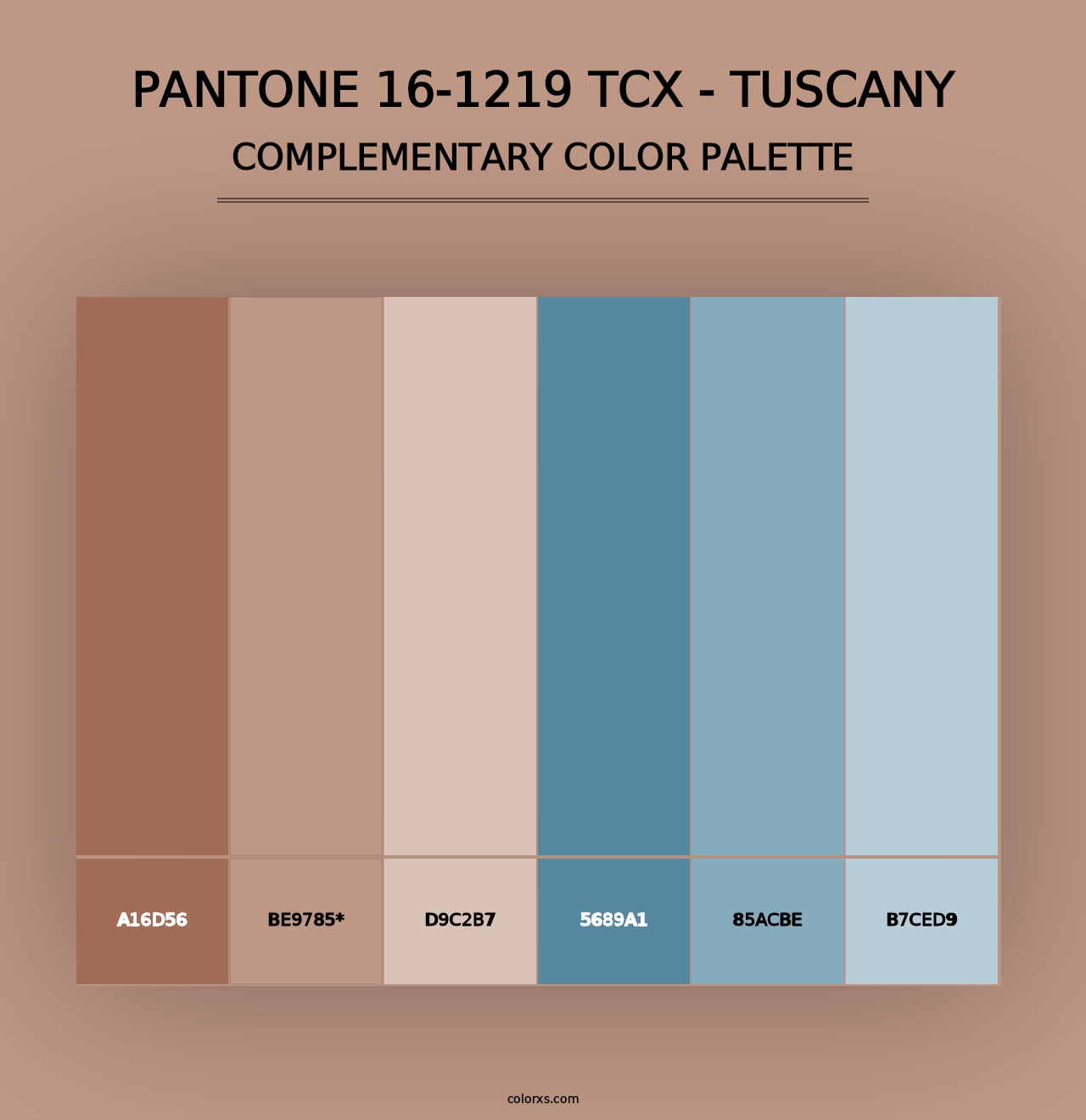 PANTONE 16-1219 TCX - Tuscany - Complementary Color Palette