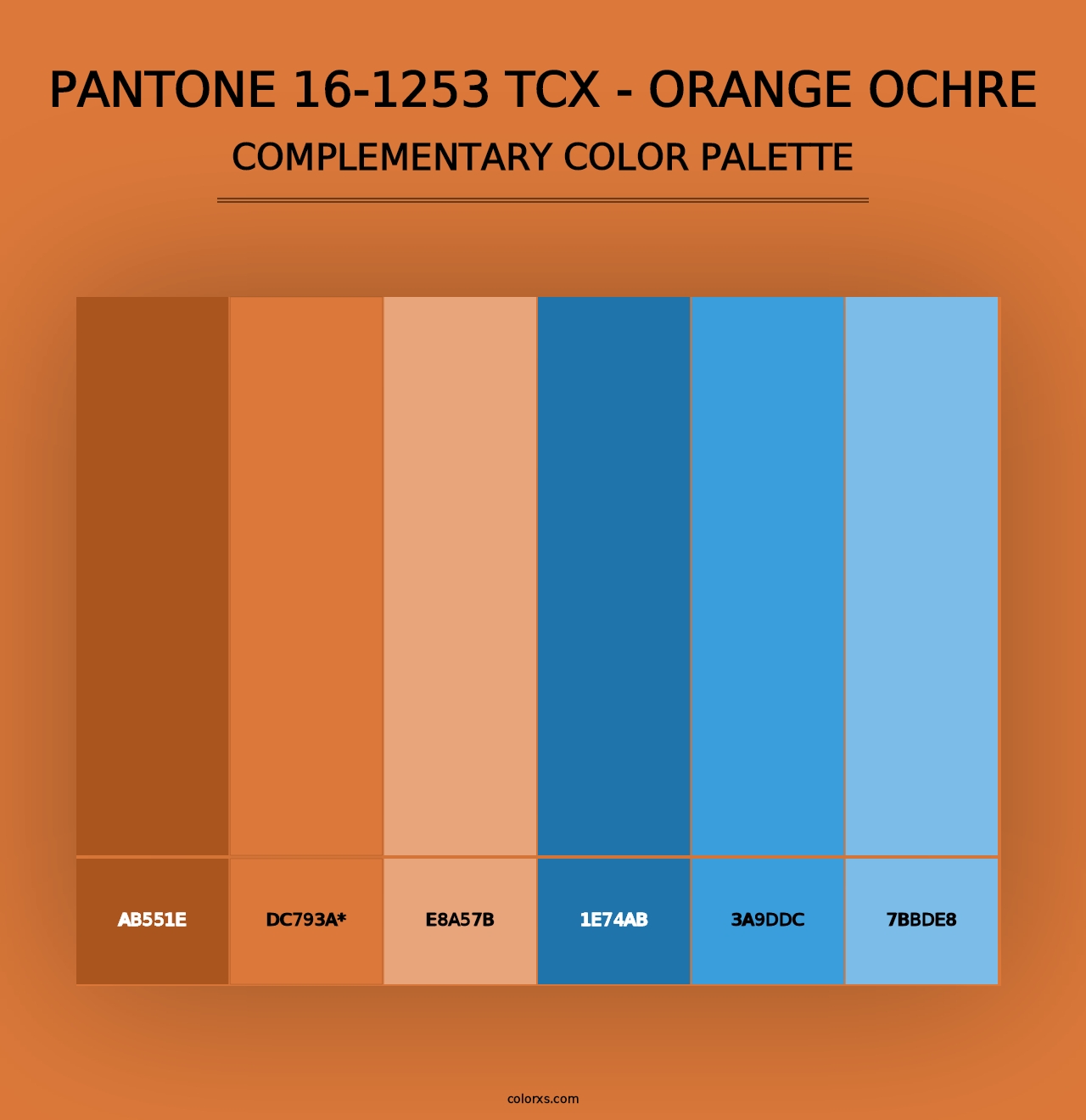 PANTONE 16-1253 TCX - Orange Ochre - Complementary Color Palette