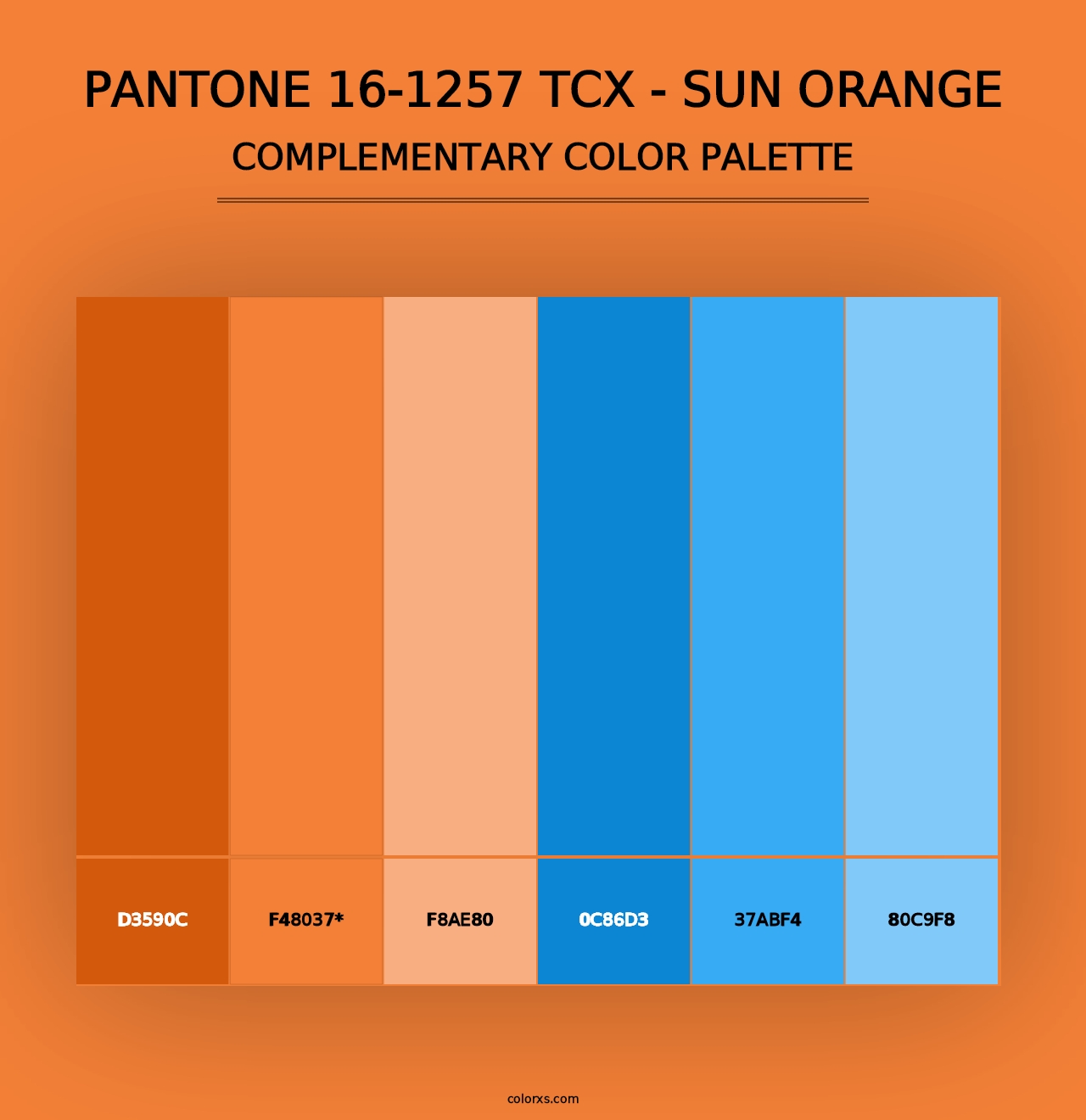 PANTONE 16-1257 TCX - Sun Orange - Complementary Color Palette