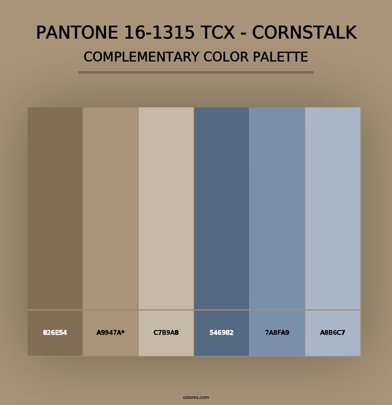 PANTONE 16-1315 TCX - Cornstalk - Complementary Color Palette