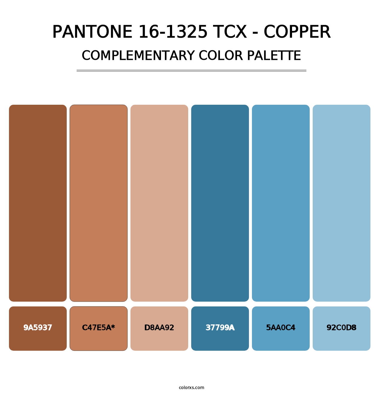 PANTONE 16-1325 TCX - Copper color palettes - colorxs.com