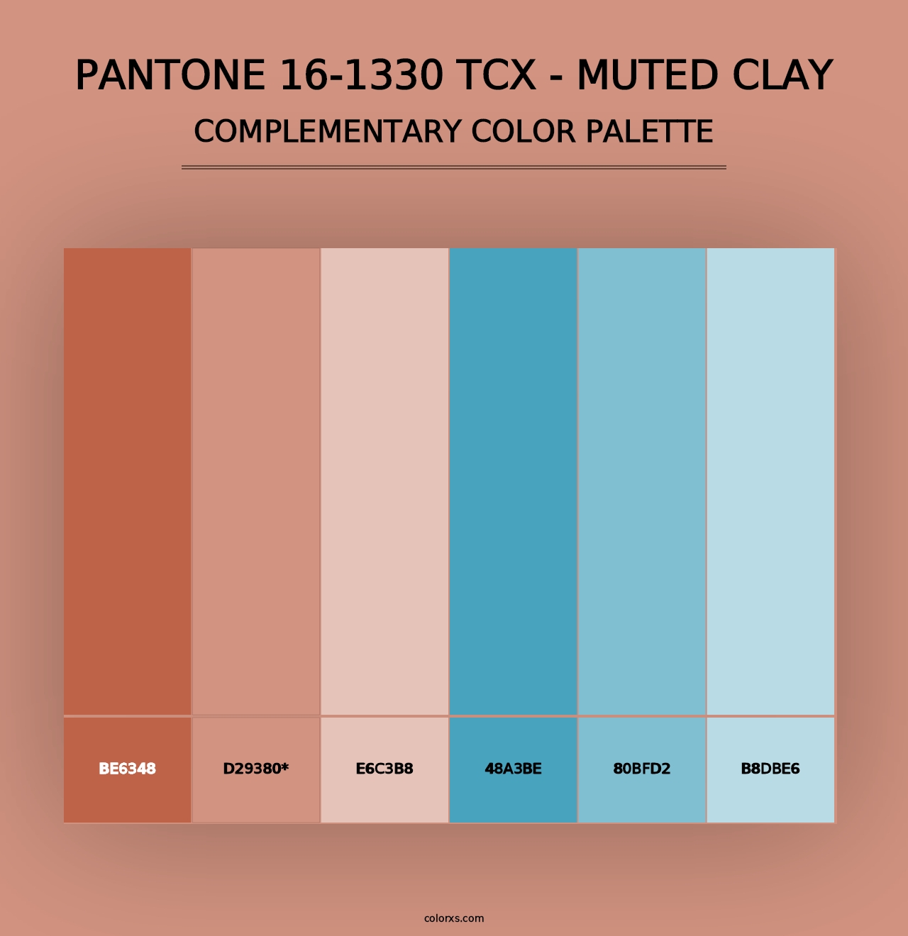 PANTONE 16-1330 TCX - Muted Clay - Complementary Color Palette