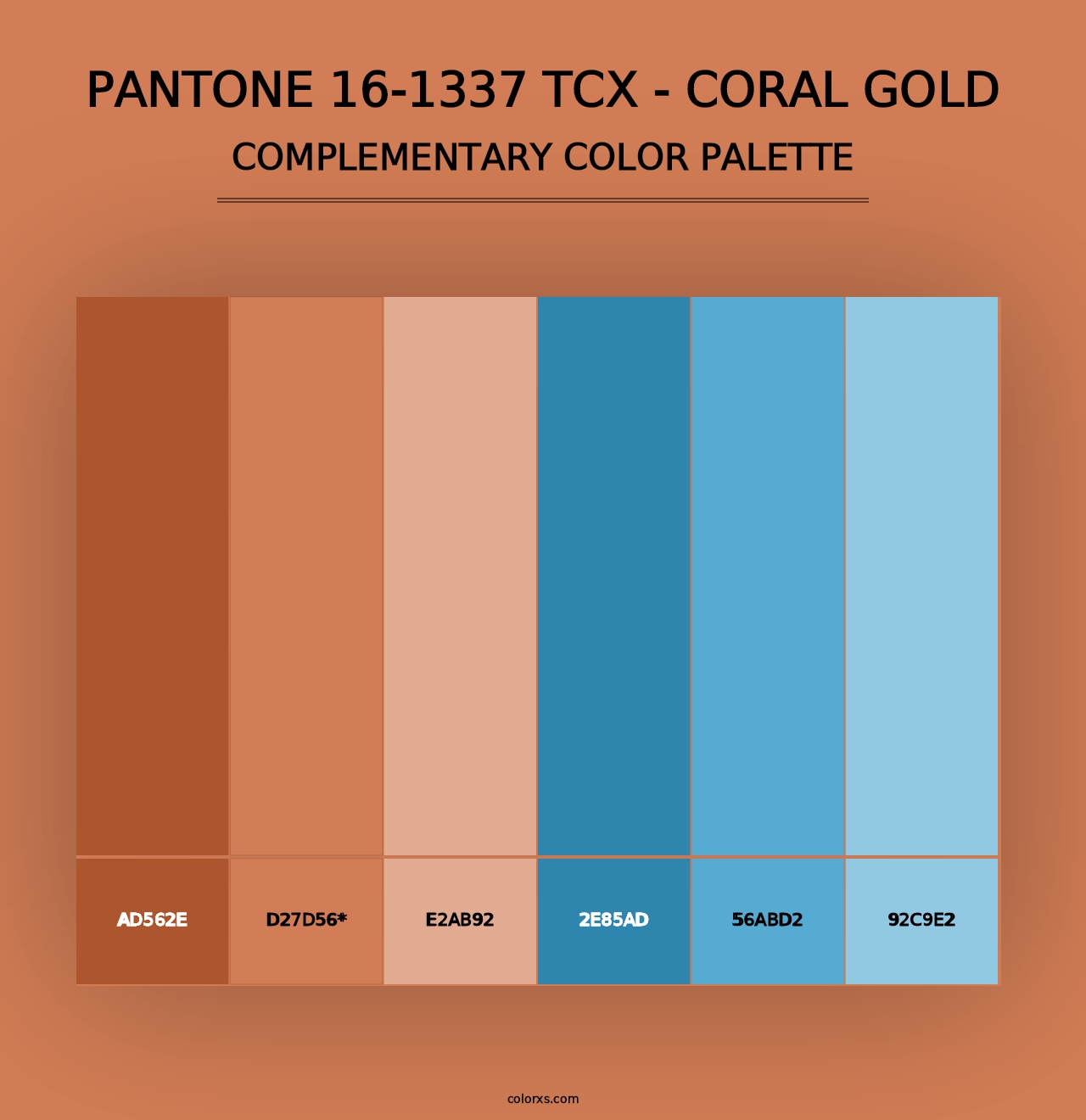 PANTONE 16-1337 TCX - Coral Gold - Complementary Color Palette