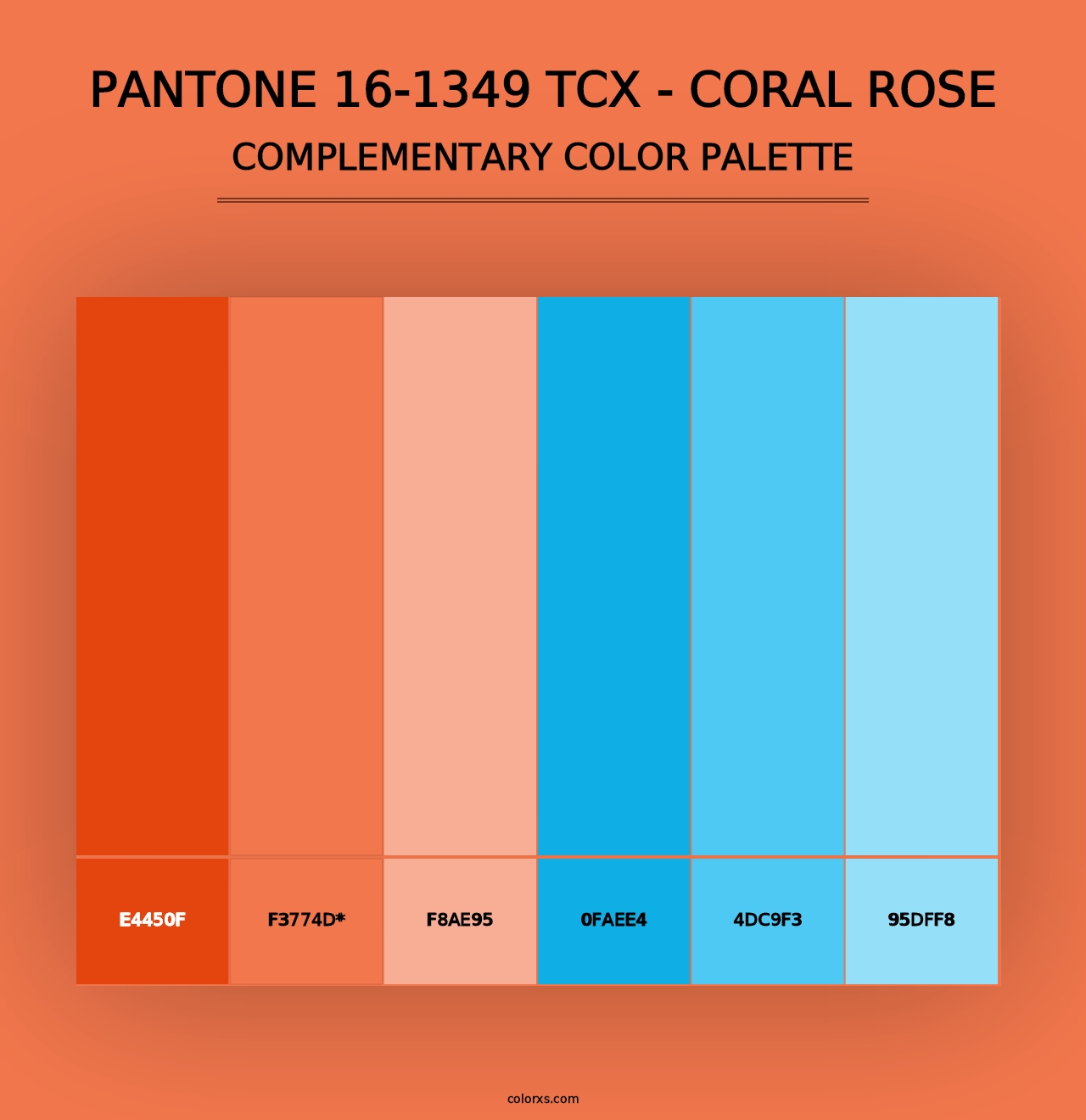 PANTONE 16-1349 TCX - Coral Rose - Complementary Color Palette