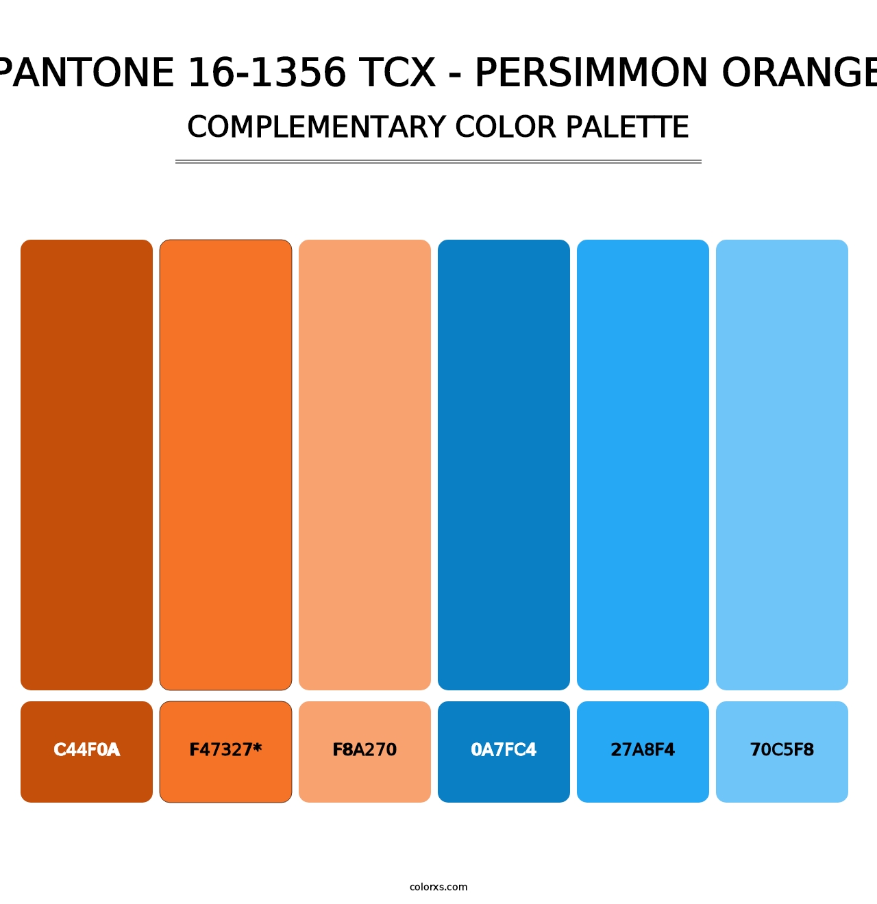 PANTONE 16-1356 TCX - Persimmon Orange - Complementary Color Palette