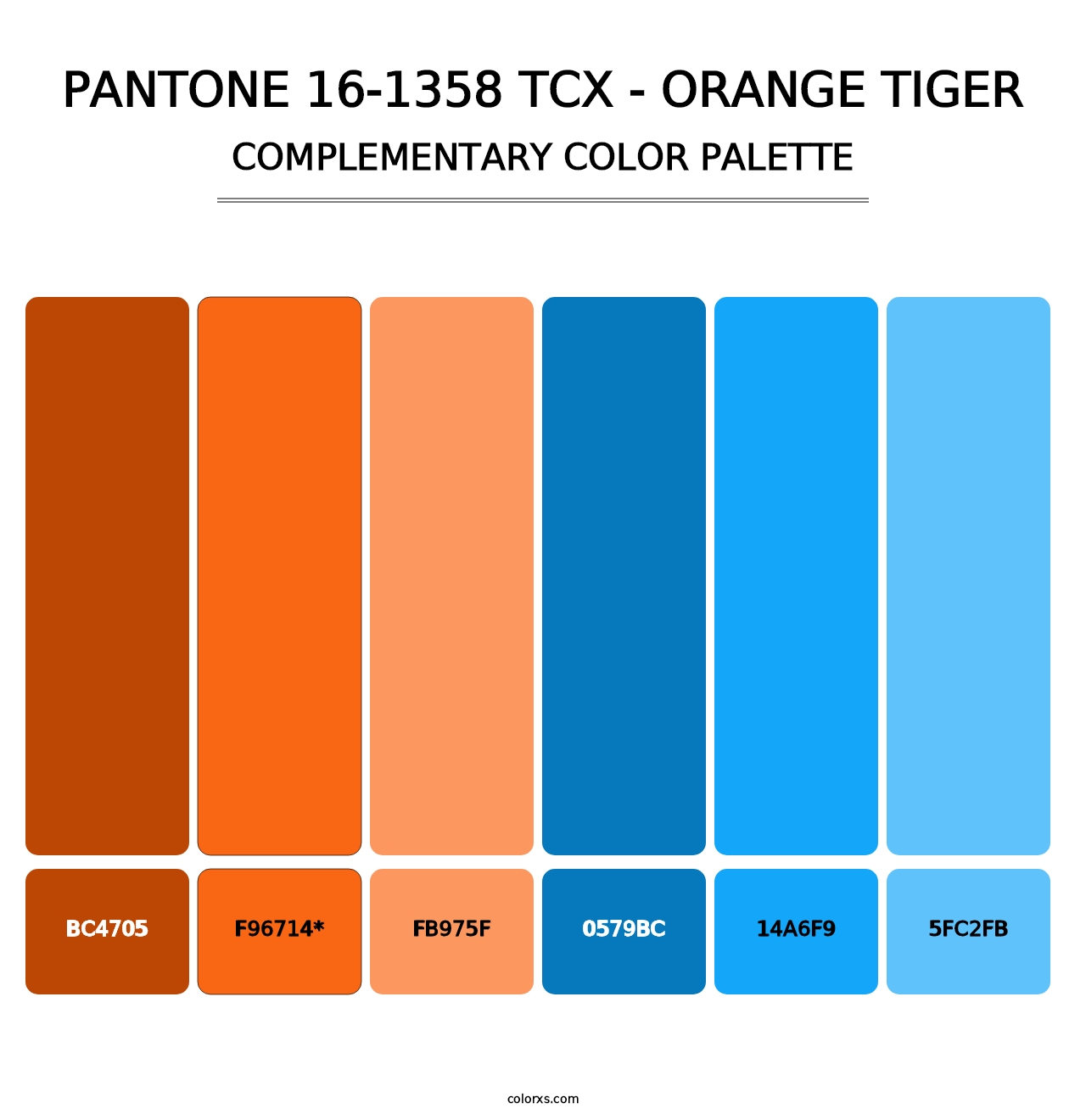 PANTONE 16-1358 TCX - Orange Tiger - Complementary Color Palette