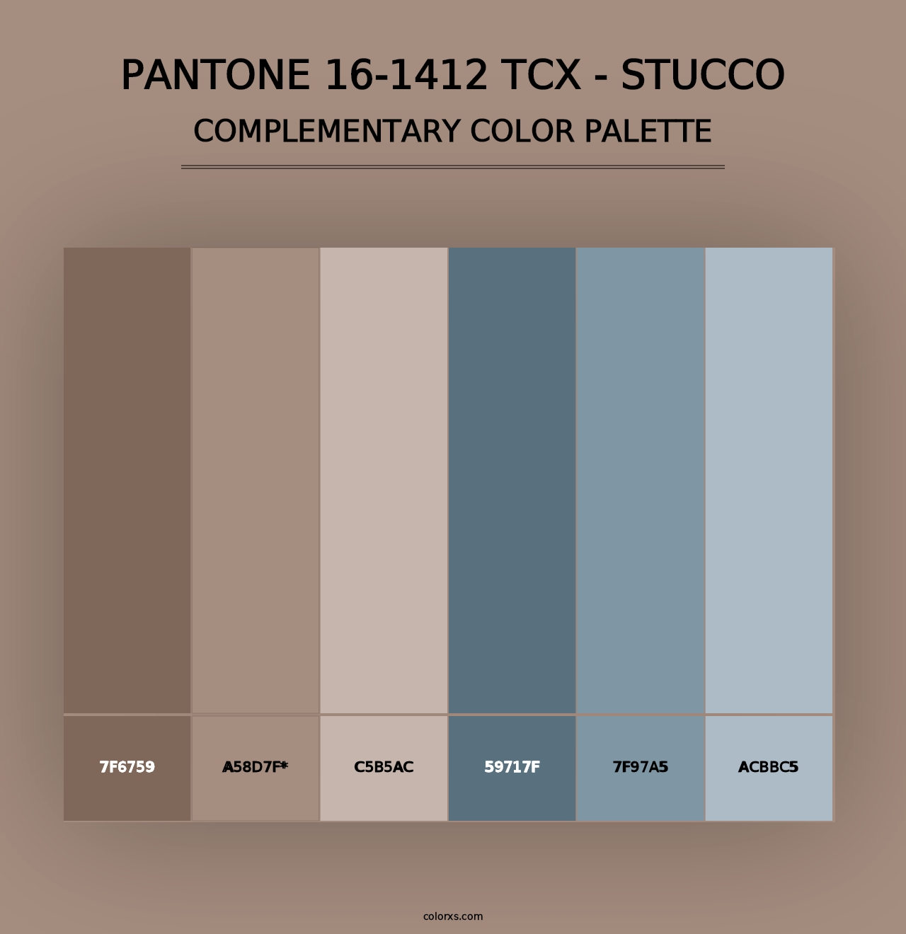 PANTONE 16-1412 TCX - Stucco - Complementary Color Palette