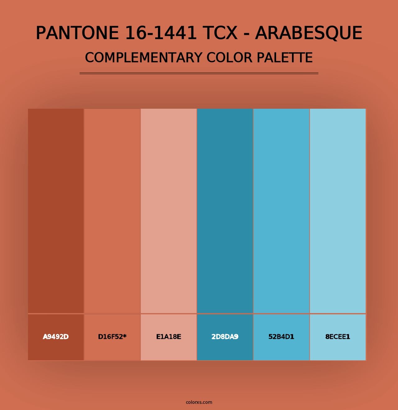 PANTONE 16-1441 TCX - Arabesque - Complementary Color Palette