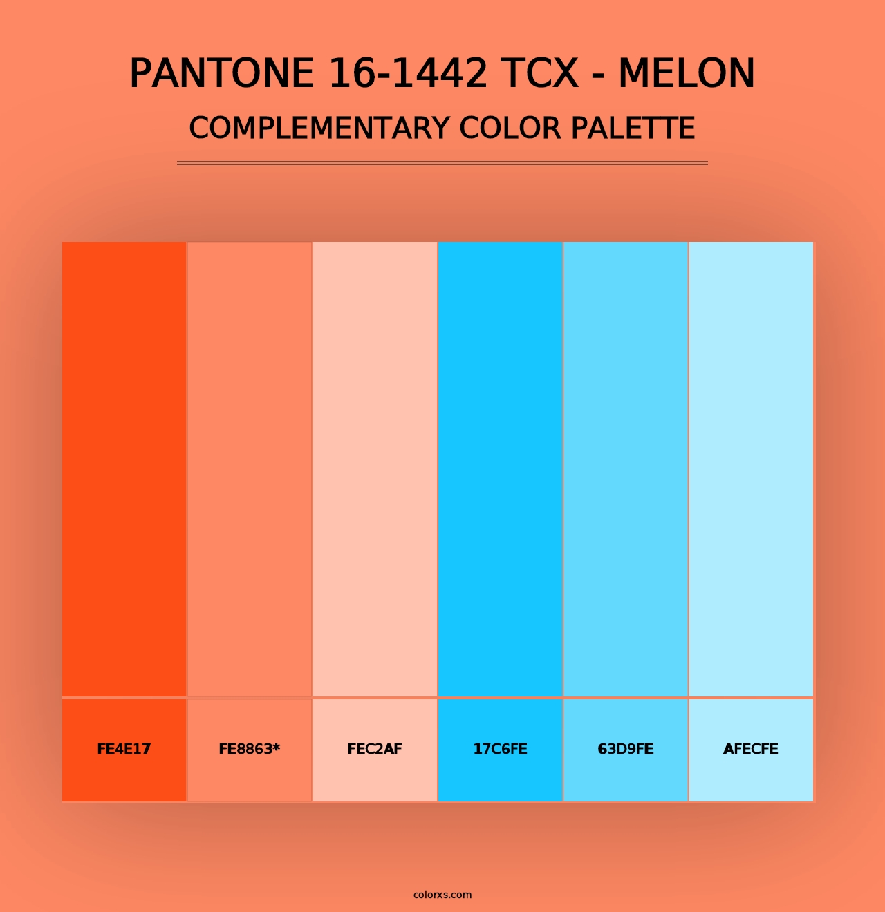 PANTONE 16-1442 TCX - Melon - Complementary Color Palette