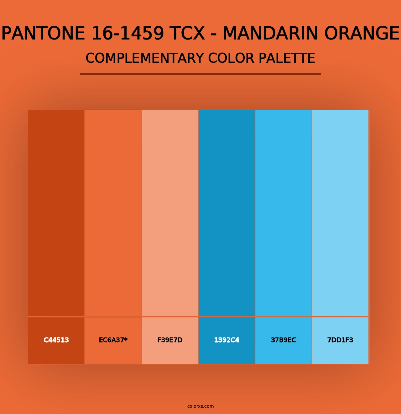 PANTONE 16-1459 TCX - Mandarin Orange - Complementary Color Palette